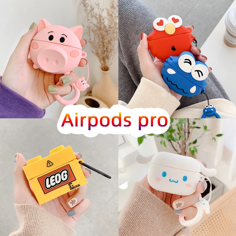 Чехол для 3D наушников Airpods Pro мягкий силиконовый чехол наушников/Earpods Apple Air pods