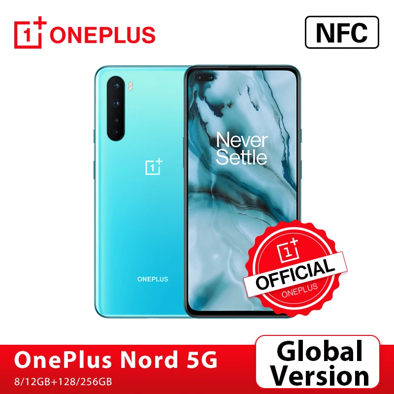 Global Version OnePlus Nord 5G OnePlus Official Store Snapdragon 765G Smartphone 8GB 128GB 6.44'' 90Hz AMOLED 48MP Quad Warp 30T oneplus nord top model