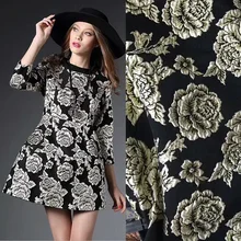 5 ярдов Высококачественная Пряжа-окрашенная металлическая цветы жаккардовая ткань для модного платья парча кружева ткань жаккардовая кружевная ткань