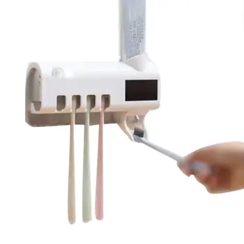 

Smart Uv Toothbrush Sterilizer Holder Abs Multifunctional Bathroom Wall-Mounted Tooth Rack Sterilization 1 Set