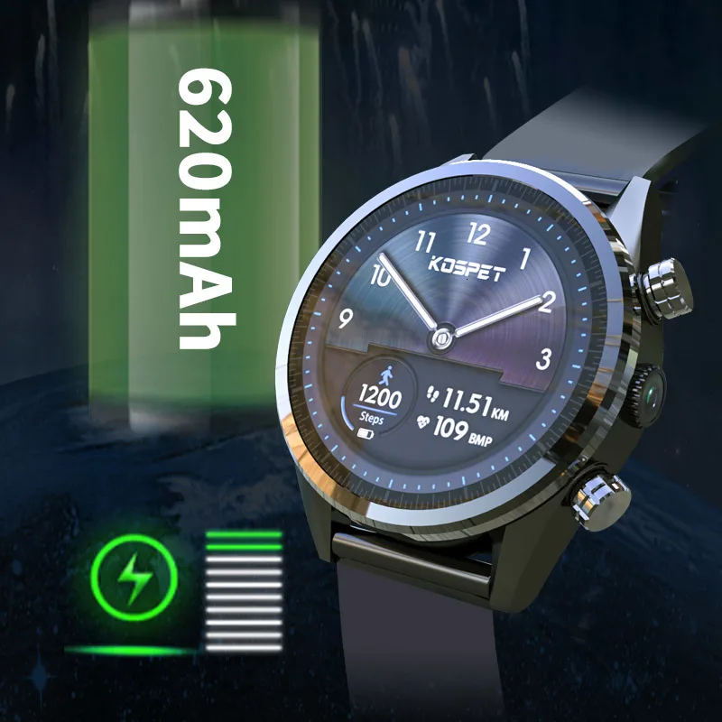 KOSPET Hope Lite Смарт часы телефон 1 ГБ 16 ГБ Android7.1.1 двойной 4G AMOLED Smartwatch для мужчин wifi IP67 водонепроницаемый reloj inteligente