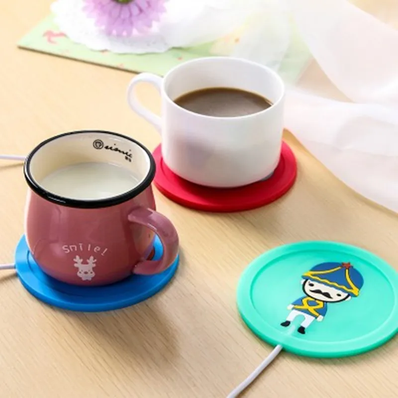 Techinal Cartoon USB Coffee Warmer Cup Pad Resin Bubble Remover Mold  Heating Silicone Mat Heater Coaster for Resin Curing Tools 