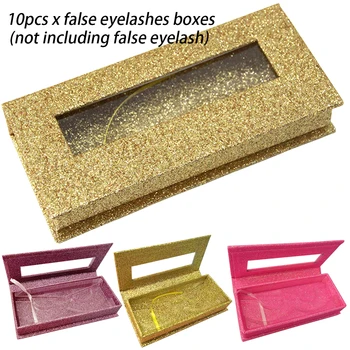 

10pcs 3d Mink Lashes Faux Cils Magnetic Case False Eyelash Box Makeup Travel Square Home Packaging Storage Organizer Dustproof