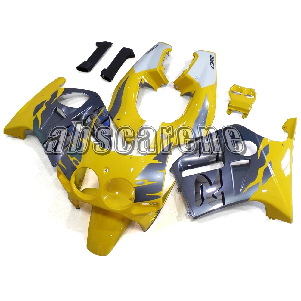 Полные Обтекатели для Honda CBR250RR MC19 1988 1989 CBR 250RR MC19 88 89 ABS впрыска кузова желтый серый Панели Наборы