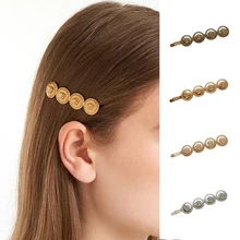 Новая мода Женские Классические Портретные панк золотые монеты заколки для волос для женщин элегантные аксессуары и клипсы для волос для женщин