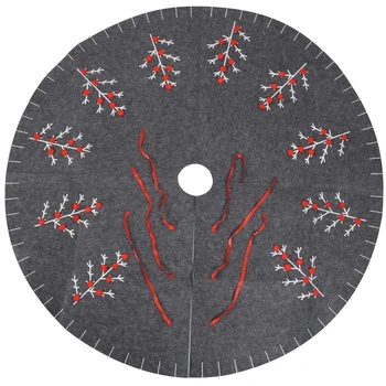 

1Pc Christmas Tree Skirt 120Cm Round Carpet Christmas Decorations for Home Floor Mat New Year Xmas Gray Tree Skirts