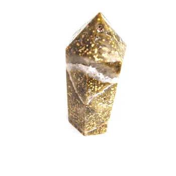 

Natural Ocean Jasper Wand Healing Crystal Obelisk Reiki Mineral Gem Quartz Point Wicca Decor Home Feng Shui Art Gift ZX