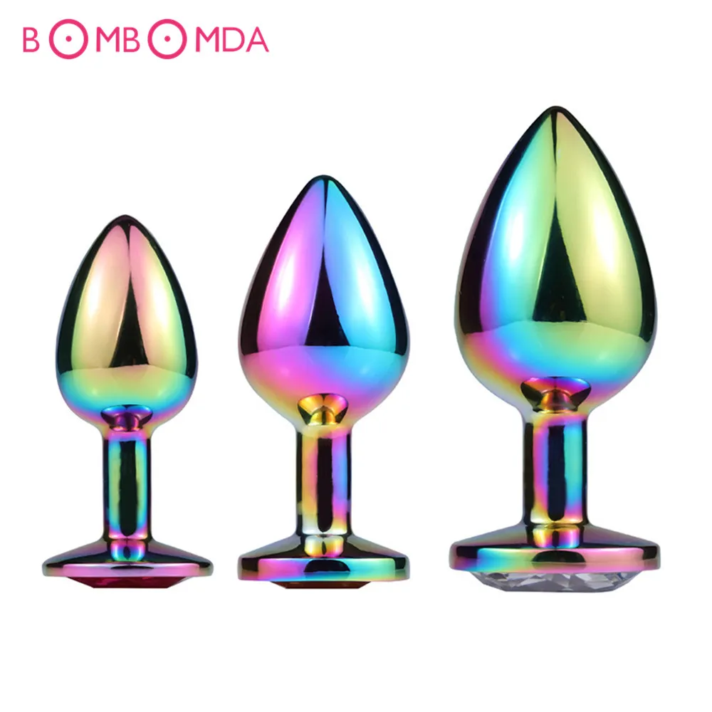 Colorful Anal Plug with Crystal Jewelry Butt PlugButt Stimulator Sex Toys Prostate Massager Dildo for Women Man | Красота и здоровье