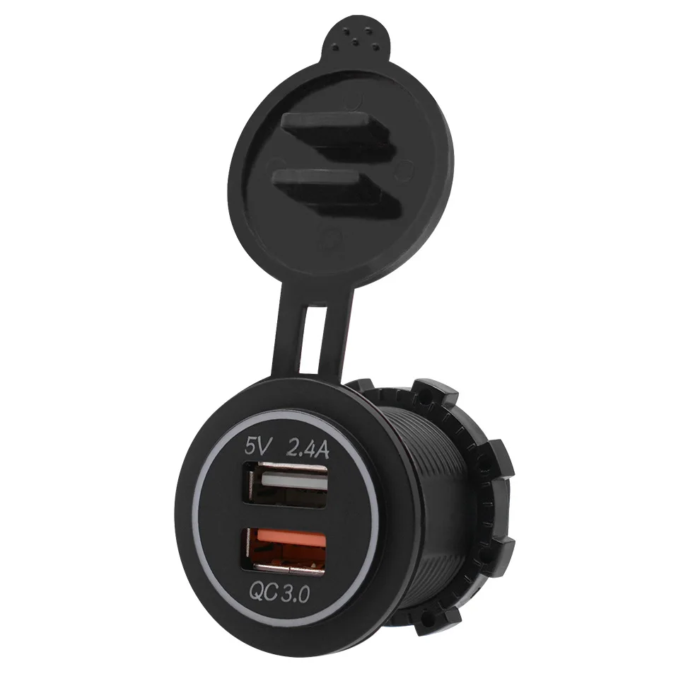 Двойная функция быстрой зарядки USB розетка водонепроницаемая розетка 5 V/3.4A для 12-24V автомобиля лодки морского мотоцикла