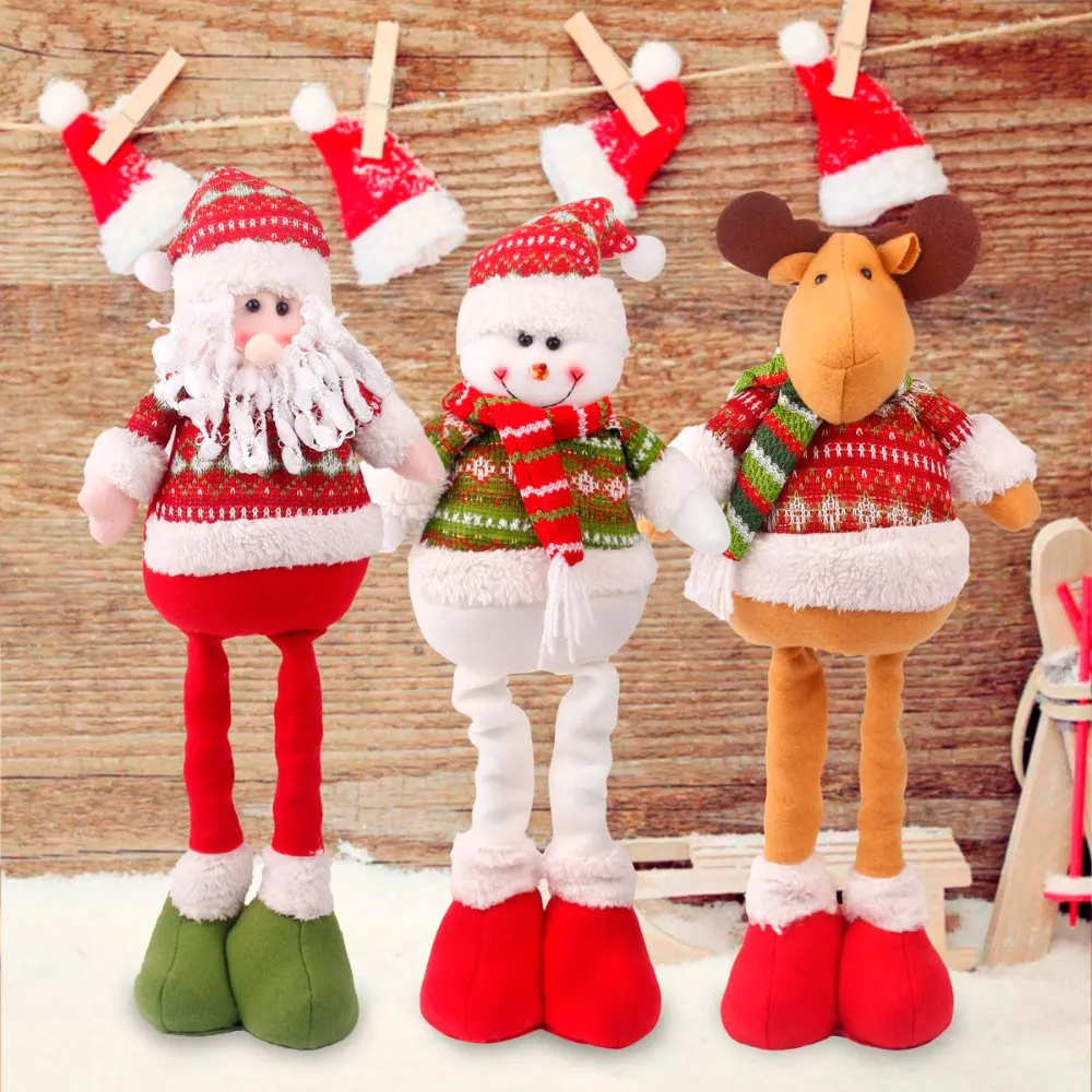 

Retractable Doll Christmas Snowman Elk Santa Claus Deer Lovely Figurine Gift