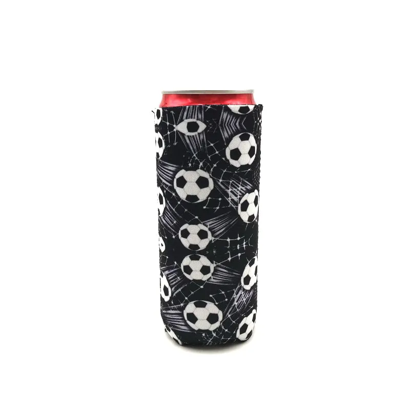 Football 6 шт. неопреновый тонкий охладитель, изоляторы, тонкий Can koozie Для 12 унций, энергетический напиток, пивные банки RedBull Michelob, ультра шипами, Seltzer - Цвет: Football