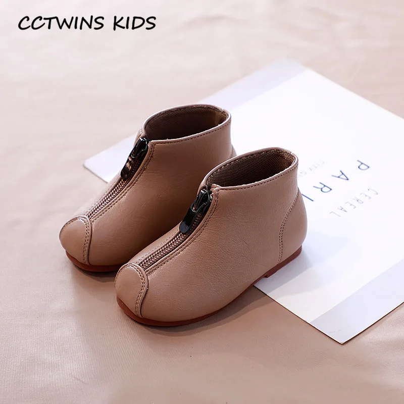 Khaki CCTWINS/детская обувь; коллекция года; Осенняя модная детская обувь из искусственной кожи; брендовые ботинки для маленьких девочек; ботильоны для мальчиков; Цвет Черный; FB1714 - Цвет: Khaki