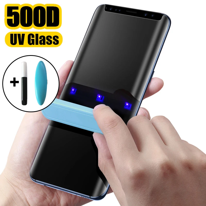 УФ-протектор экрана из закаленного стекла для Samsung Galaxy S20 плюс S9 S8 S10 Примечание 10