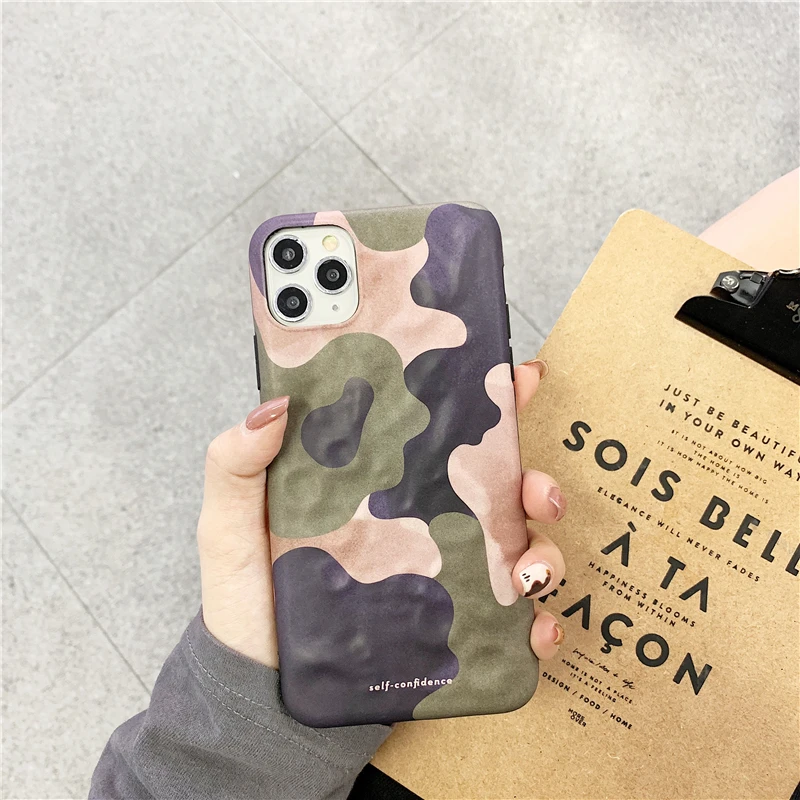 Ретро Камуфляжный Леопардовый Текстурированный чехол для телефона Iphone 11 Pro Max X Xr Xs Max 6s 7 8 Plus Мягкий IMD силиконовый чехол