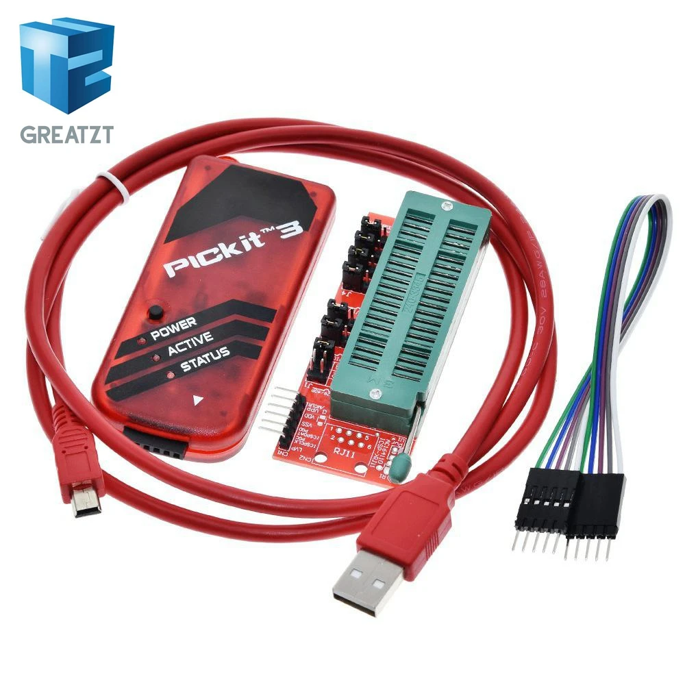 KGREATZT PICKIT3 PIC KIT3 PICKIT 3 Programmer Offline Programming PIC Microcontroller Chip Monopoly+PIC Programmer adapter seat|Integrated Circuits| - AliExpress