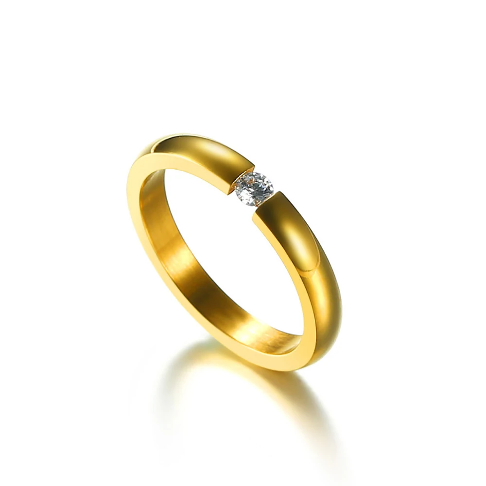 Gold Farbe Eheringe Paar Ring für Frauen Männer Schmuck Edelstahl Verlobungsringe Jahrestag Geschenk Design Großhandel – Detail 11