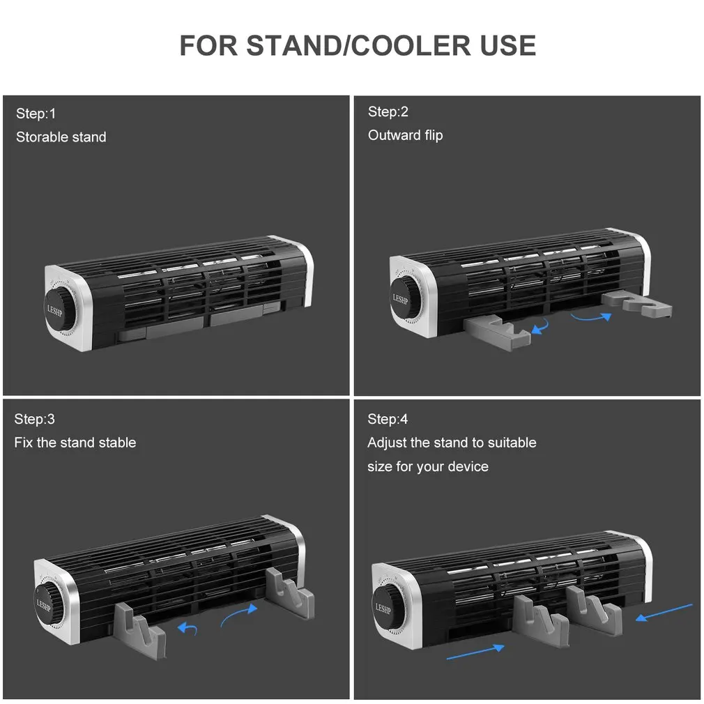 LESHP охлаждающий вентилятор для ноутбука Подставка usb-вентиляторы с питанием от поперечного потока ноутбук кулер охлаждающий компьютер планшет телефон крепление