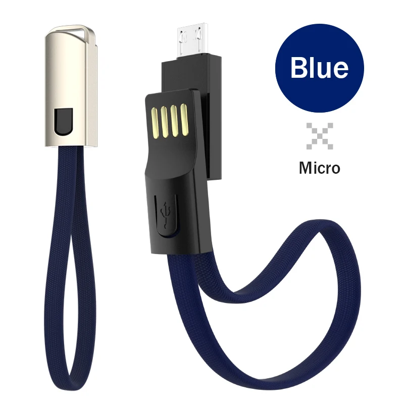 Micro USB кабель для Android YKZ многофункциональный кабель Microusb фурнитура для брелоков для ключей зарядный кабель для передачи данных телефонный кабель для Xiaomi samsung - Цвет: Blue