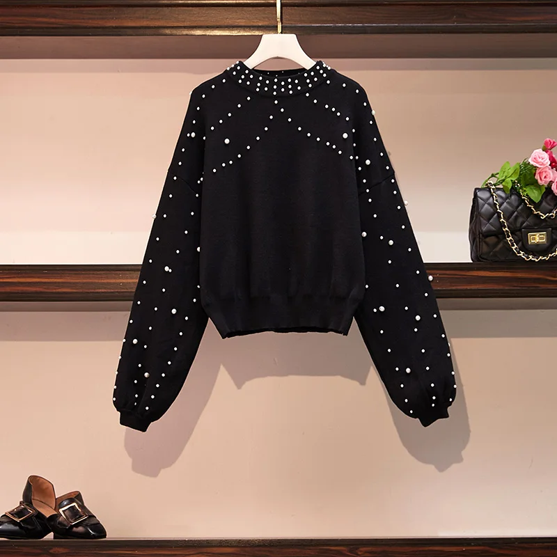 Sweater Trytree осенне-зимний комплект из двух предметов Повседневный свободный свитер-Водолазка Топ+ шорты с карманами на пуговицах комплект для офисной Леди комплект из 2 предметов - Color: Sweater