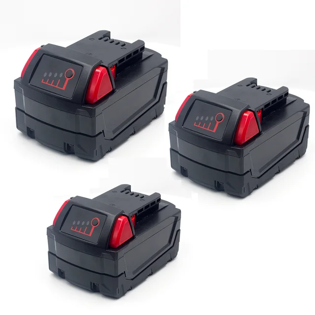 Suitable For Milwaukee M18 Battery 18v 6.0AH M18B2 M18B4 L50 Cordless Power Tool Battery + Charger Set Strong Power 6.0ah 3pcs