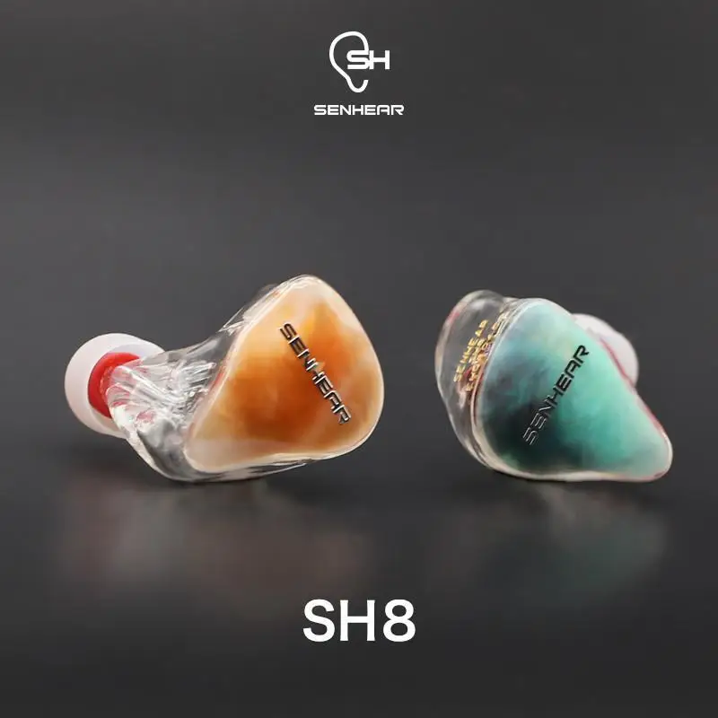 Senhear SH8 8BA 8 Balance Armature Customize IP4X 3D Monitor DJ Studio Hifi Music Audiophile Noise Canceling Earbuds Earphones
