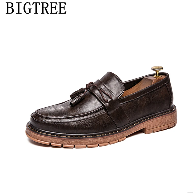 Brown Dress Brogue Shoes Men Classic Italian Shoes Loafers Men Office