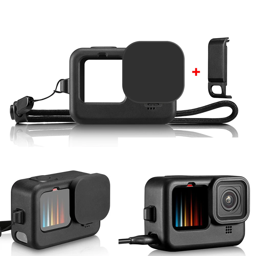 Silicone Housing Case Lens Cap Cover Battery Side Lid for Gopro Hero10 9 Black Action Camera Accessories Kit Go Pro 10 | Электроника