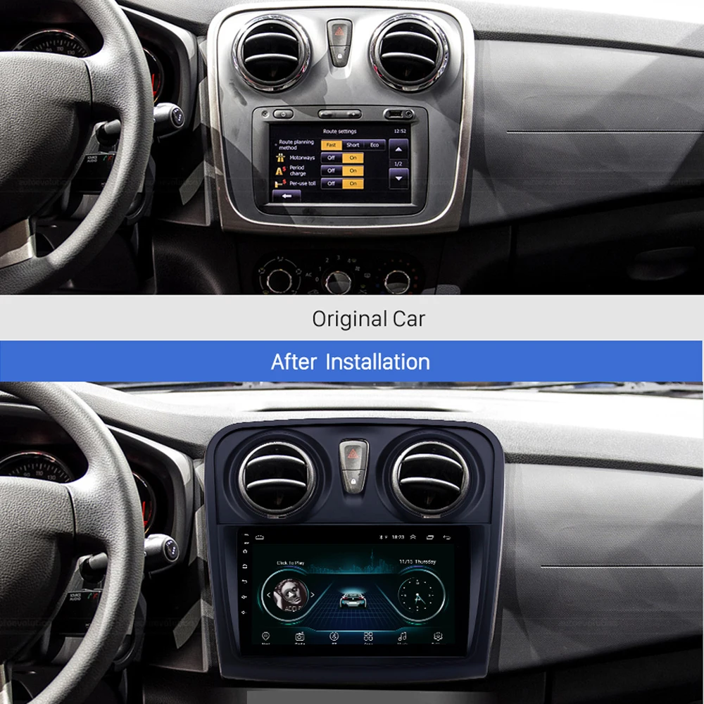 Для Renault Dacia Sandero 2012 2017 2 Din Android 9 дюймов Автомобильный мультимедийный плеер WIFI FM GPS