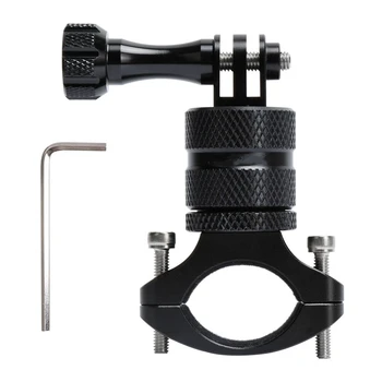

Black Aluminum Alloy Mountain Bike Camera Handlebar Holder 360 Degree Rotation Upgraded Sports Camera Bicycle Pole Bracket for A