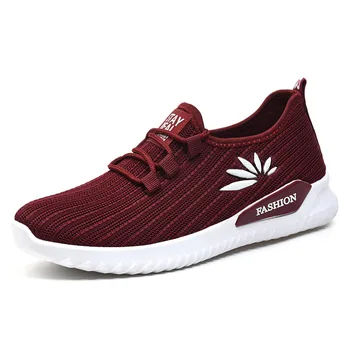 

Women's Shoes Spring Flying Knitted Sneakers Comfortable Soft Bottom Breathable Casual Women's Shoes Running Travel Shoes