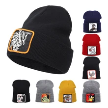 Dragon Ball Z Вегета мужские шорты для купания, зимние вязаные круглые шапки без полей для Для мужчин герои мультфильмов вышивка зима теплая вязаная шапка Для женщин капот унисекс кепки, головной убор в хип-хоп стиле