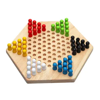 

Most Popular Traditional Hexagon Wooden Chinese Checkers Family Game Set