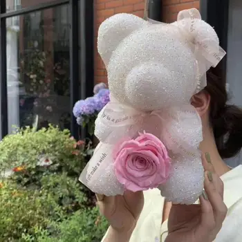 

Eternal Flower Christmas Decoration Home Decor Gift Ornament Exquisite Cute Eternal Flower Diamond Bear Celebration