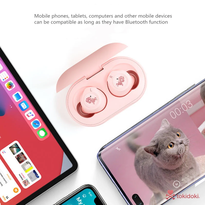 US $57.00 Tokidoki Unicorn TK6 Wireless Bluetooth Headset 50 TwoEar Sports Running InEar Earplugs TWS Cute Girl Gift