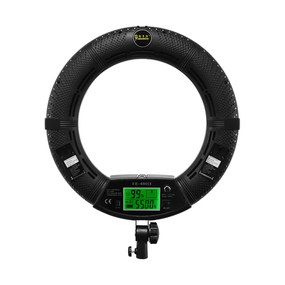  Yidoblo FE-480II Bi-color Photo Studio Ring Light Kit 96W LED Video Light Lamp RC LCD Photographic  - 32885099370
