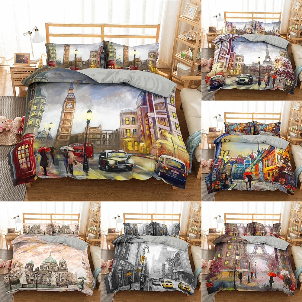 Bedding Set The View Of The City Duvet Cover Set And Pillowcases Luxury