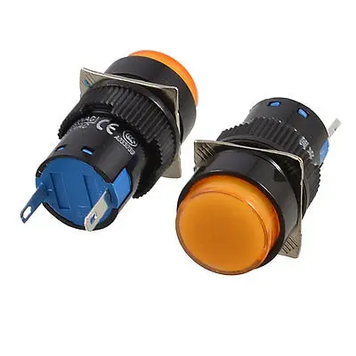 DC 24V Панельное крепление оранжевый индикатор аномальный сигнальный свет Пилот лампа 2 шт