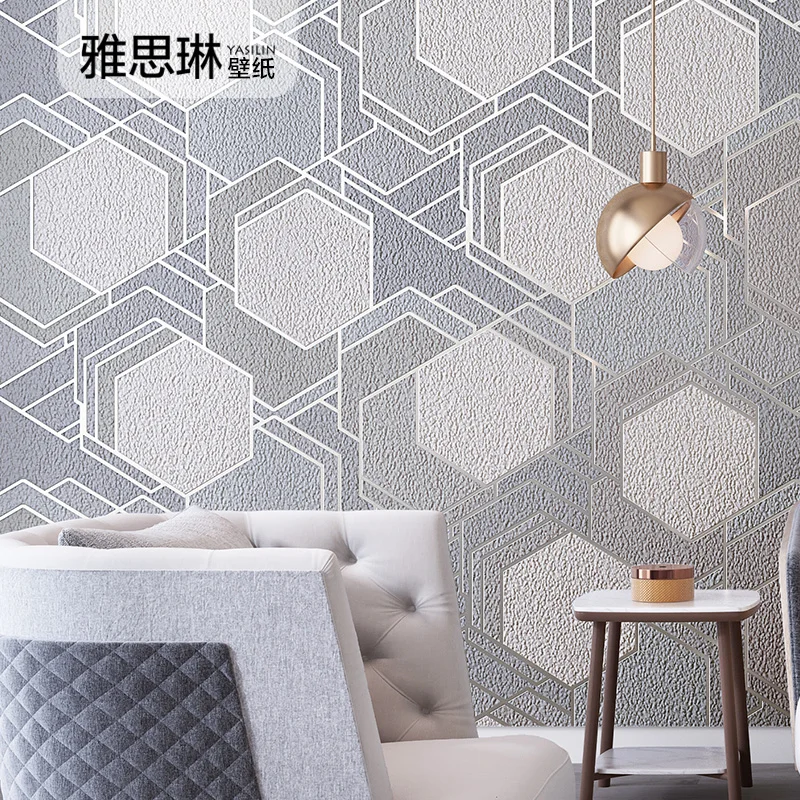 Высококачественные скандинавские 3d нетканые серые клетчатые обои для гостиной