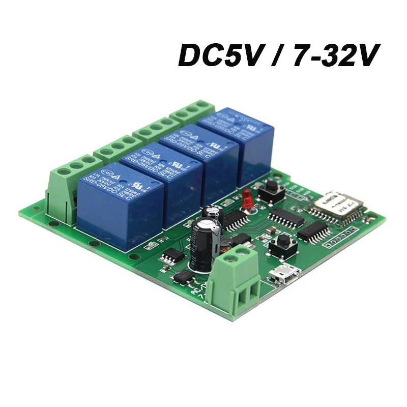 DC5V 7-32V EWeLink умный модуль дистанционного управления DC5V 12 в 32 В 220 В 4CH 10A реле wifi беспроводной переключатель универсальный модуль работа с Alexa - Комплект: DC5V 7-32V