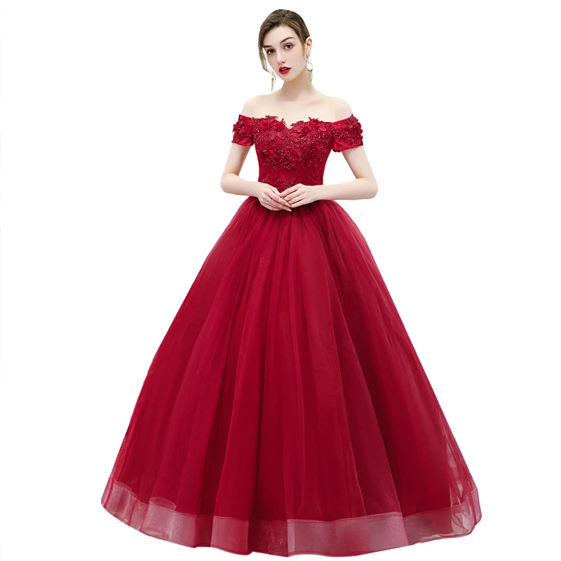 Luksusowa sukienka na Quinceanera na imprezę bal suknia balowa na ramieniu w stylu Vintage sukienka na Quinceanera es