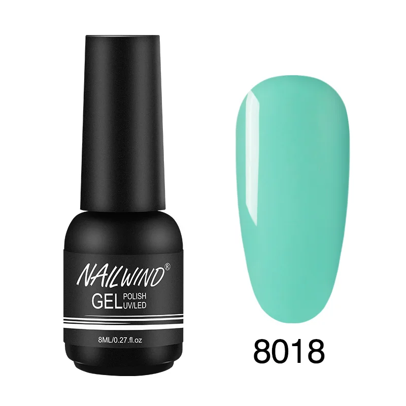 8018 Гель nailwind лак для ногтей чистый цвет полуперманентный Базовый Топ нужен УФ светодиодный светильник для маникюрный лак Гибридный гель для ногтей ROSALIND - Цвет: 8018