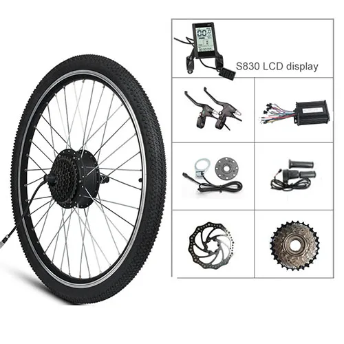 36V 26inch wheel kit Электрический мотор-колесо 48V 36V 500W электрический велосипед Conversion Kit задний мотор для центрального движения, фара для электровелосипеда в комплект с Батарея 20 ''26'' 27,5 ''700c - Цвет: 36V 26inch wheel kit