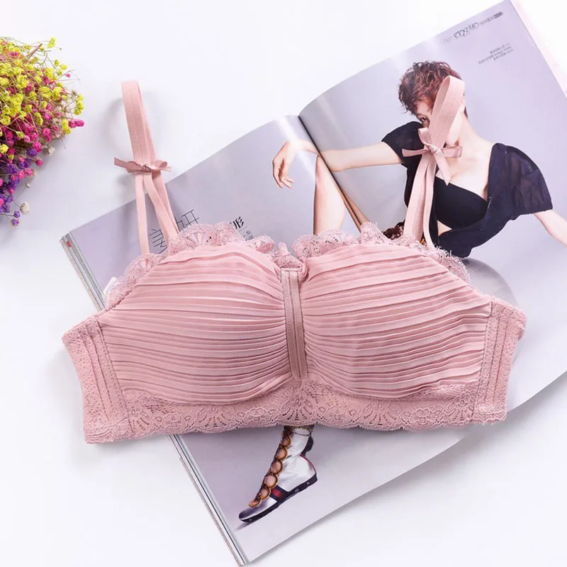 Женский бюстгальтер принцессы без косточек женское нижнее белье собранный сексуальный кружевной бюстгальтер QHAG