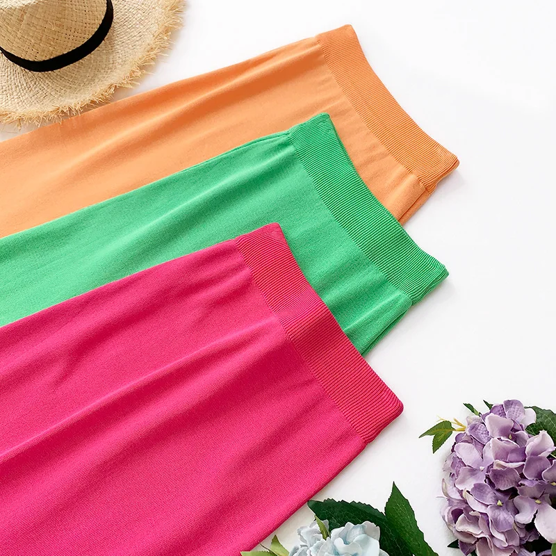 Faldas Mujer Moda, однотонные Kint женские юбки футляр с высокой талией, раздельная юбка миди, женские милые элегантные юбки Jupe Femme Saia