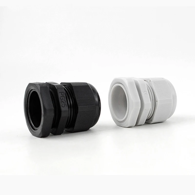 Cable Gland 10Pcs Waterproof Cable Gland Nylon Joint IP68 PG7 For 3-6.5mm Plastic PG13.5 Cable Locking Connector PG7 PG19 PG11