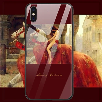 

For Iphone xr case ip xsmax 6/7 / 8p 11pro case retro dream oil painting tempered glass mobile phone case tpu frosted art shell