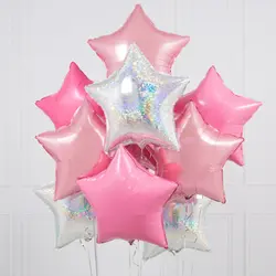 9 шт. 18 дюймов звезда надувной гелий розовый шар День Рождения украшения Дети фольги Воздушные шары Свадебные Рождественские подарки