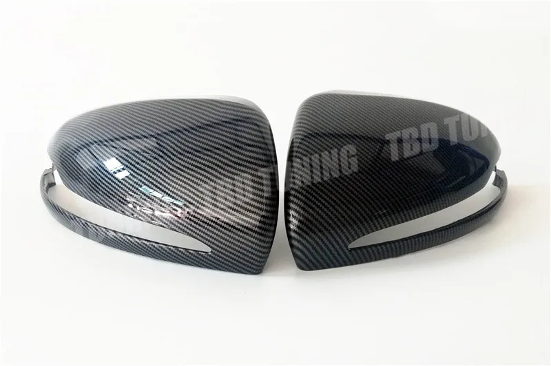 Carbon Fiber Look Mirror cover For Mercedes W205 W222 W213 W238 X205 For Benz C S GLC E Class AMG 1:1+ Only LHD