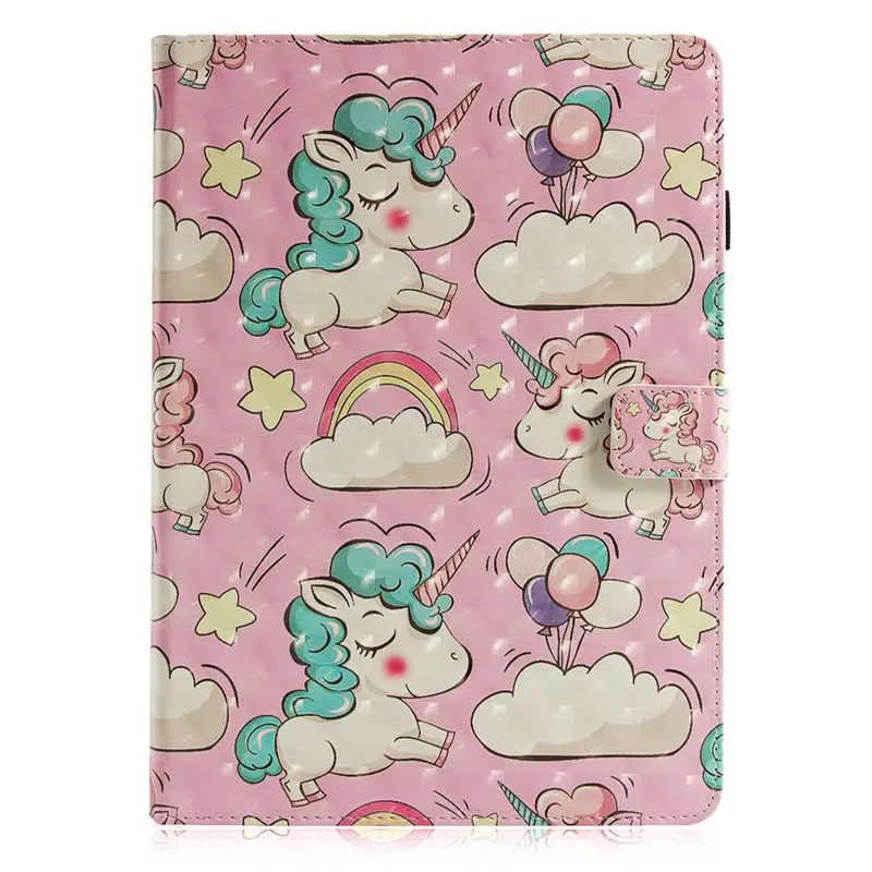 Для Coque Apple IPad 4 3 2 9,7 дюймов 3D мультяшный узор Единорог кожаный чехол для IPad2 IPad3 4 смарт-Обложка для планшета чехлы
