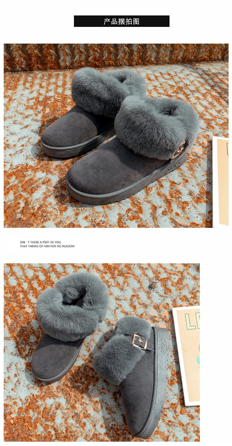 Botines mujer; коллекция года; зимние ботинки с пряжкой; женские зимние ботинки с круглым носком; удобные короткие плюшевые однотонные меховые ботильоны для женщин